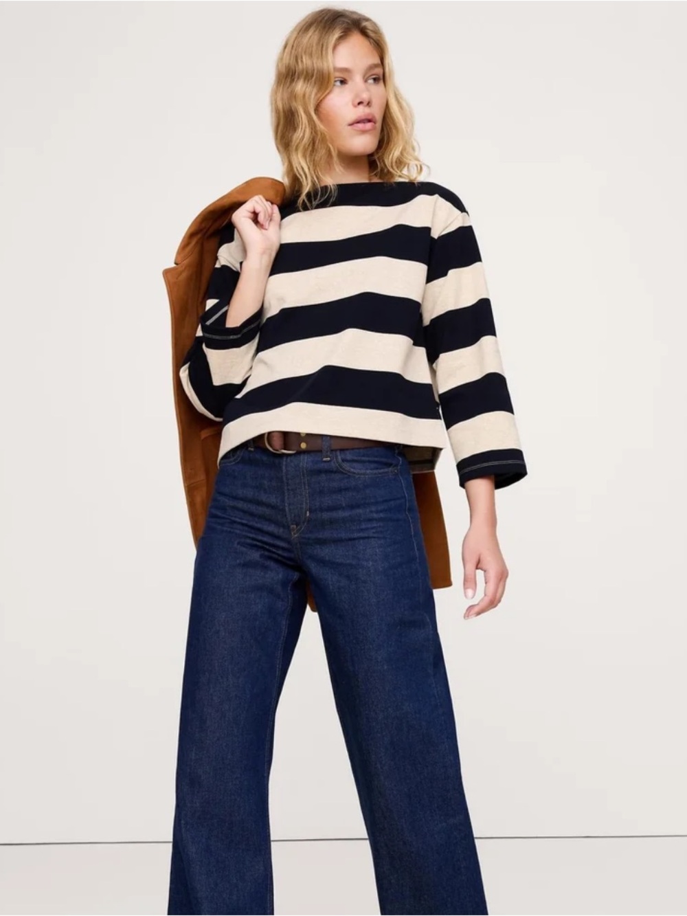 Banana Republic NWOT Relaxed Heavyweight Cotton Boatneck Tee Size Small